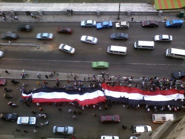 Cairo, Egypt Based in Maspero, Cairo, Matador Life Associate Editor Nick Rowlands works next to the State TV building in Maspero. He took this photo of the street view on the 1st of April, when there was a large demonstration in Midan Tahrir.