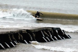 Surfing Lake Michigan. / All photos courtesy of the author.