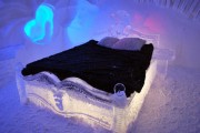 Your night at Hotel de Glace includes a Nordic sleeping bag. If the concept is a bit too overwhelming, don’t worry.  Your booking also includes a bed at the Four Points Sheraton. Photo: Hotel de Glace — Quebec City's Ice Hotel