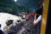 The line to Machu Picchu had only just reopened following massive landslides and flooding - there was still a lot of work in progress.