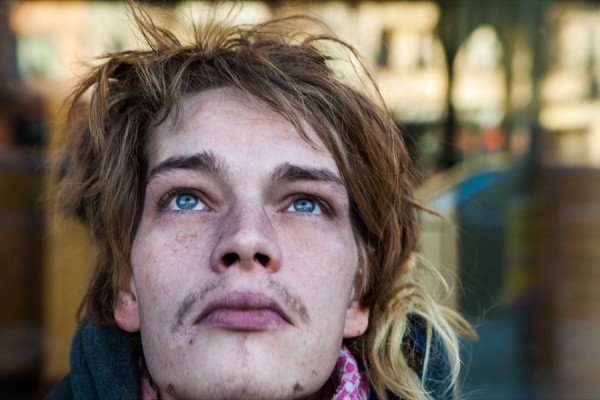 A homeless young man
