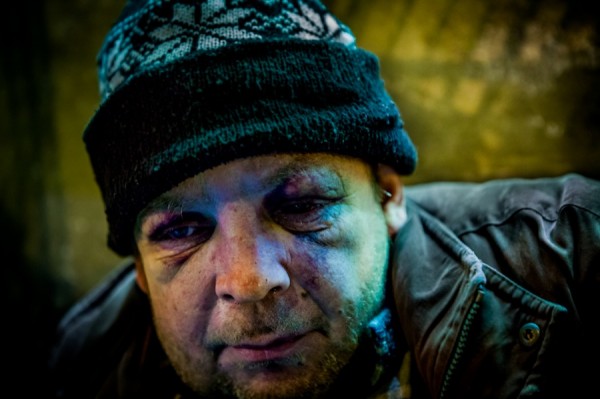 A homeless man