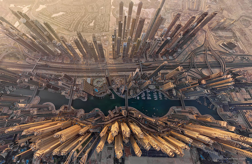Dubai by airpano bird's eye view