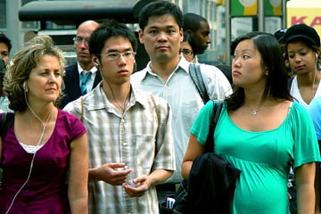 crowd in new york city
