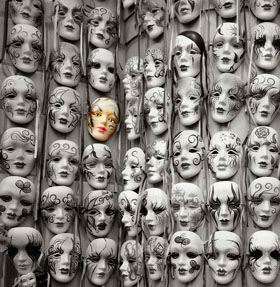 wall of masks