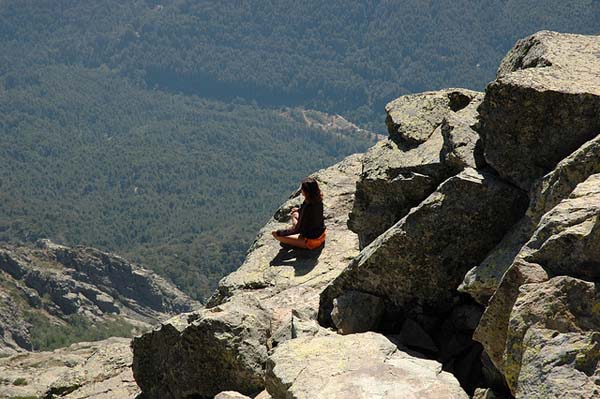 Meditating upon a mountain