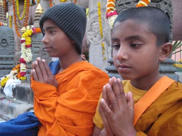 Child monks in Bodh Gaya
