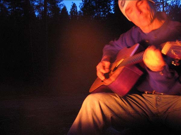 guitar and campfire