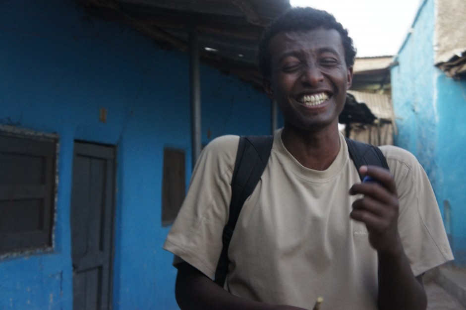 Mehari and his toothbrush