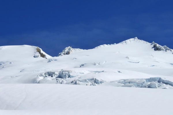 Looking up the mountain