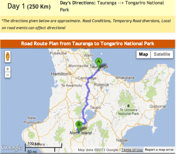 Driving from Tauranga to Tongariro National Park
