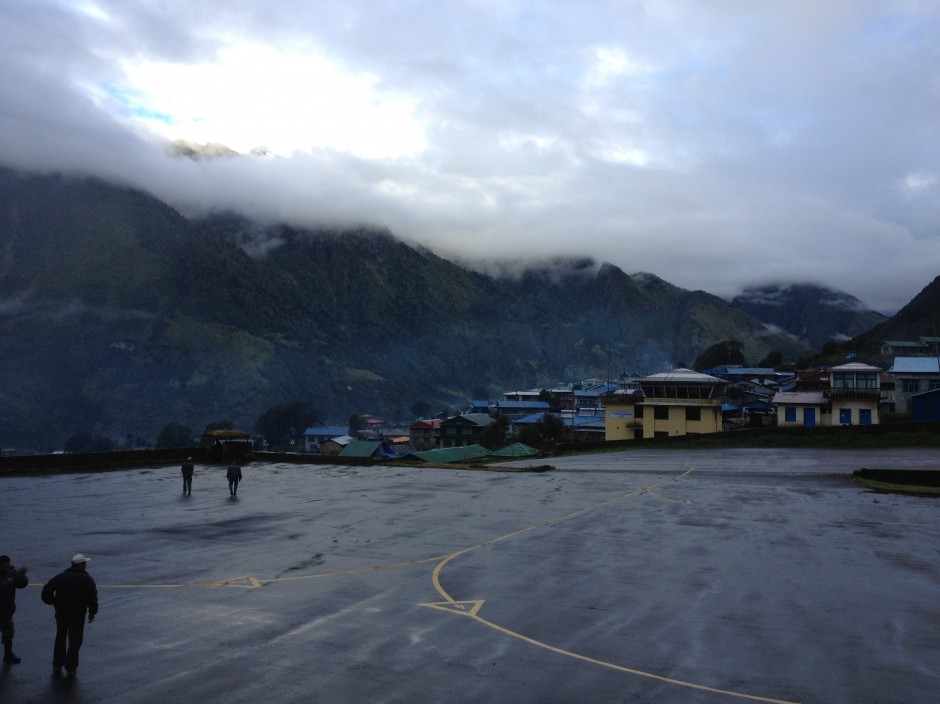 Lukla Airport with bad visibility