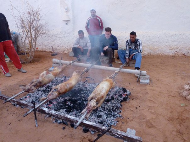 BBQued lamb with couscous is one of the traditional dishes of the region