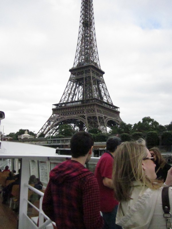 Hey mum! Check out my Eiffel Tower picture! I know the top got chopped off and there's people in the way, but I was there!!