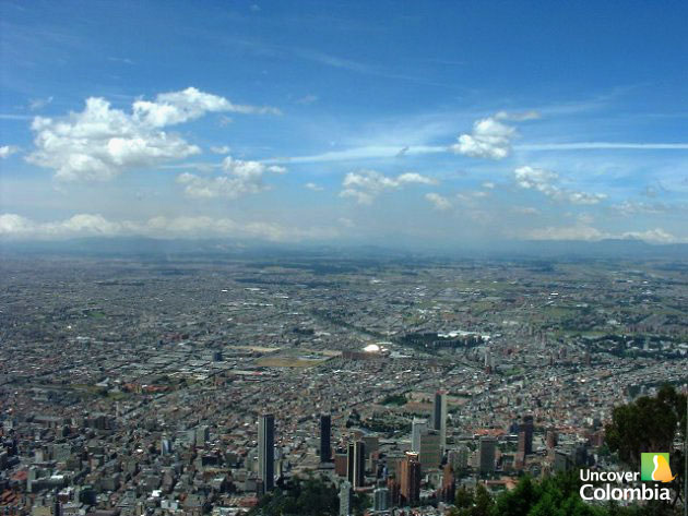 View of Bogota from the top of Monserrate