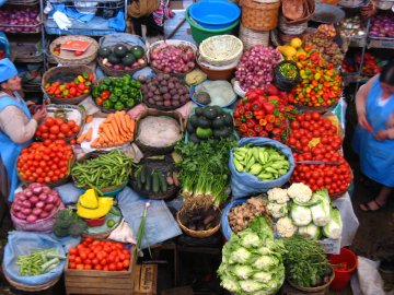 Fruit market in Sucre, Bolivia