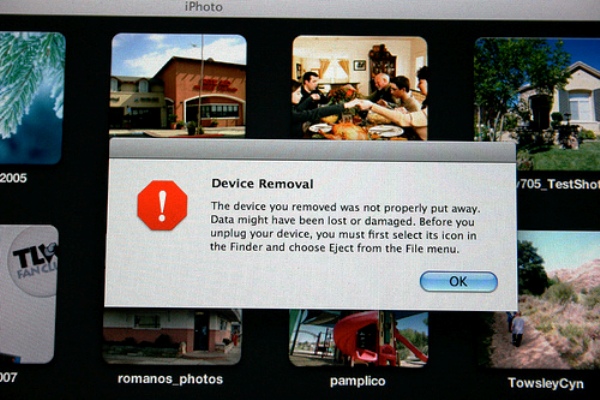 Mac Device Removal Warning
