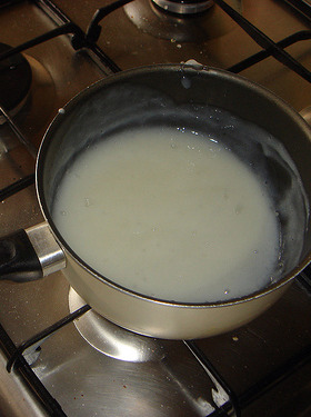 Pan full of white stuff