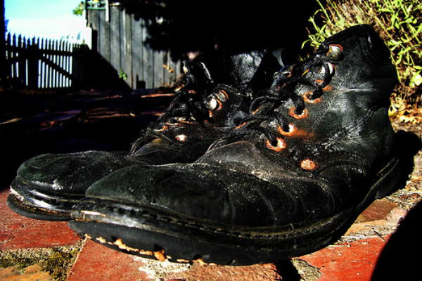 Old hiking boots