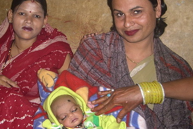 indian mother and baby