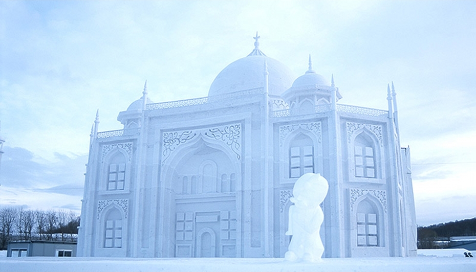 Taj Mahal in Snow