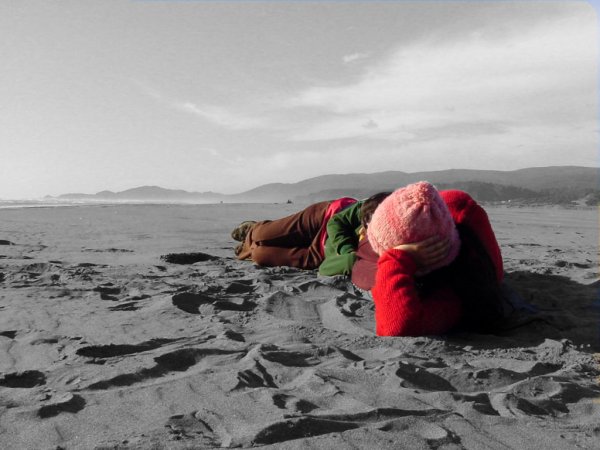 Girl on the beach in Chile