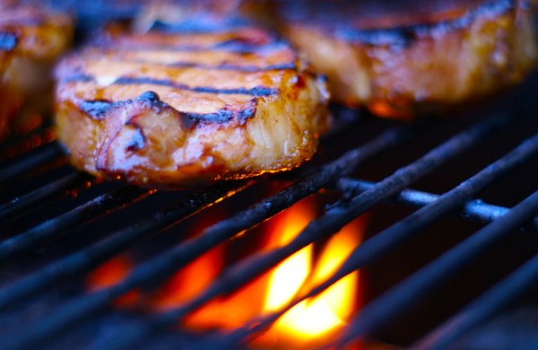 Pork on the grill in Montana