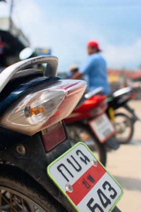 Thai motorbike taillight and license plate