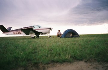 Camping with the plane, Montana