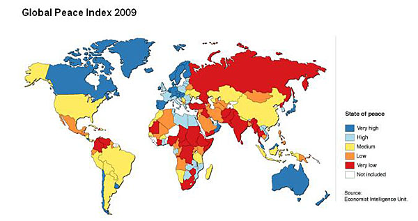 Peace world map