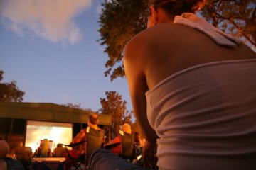 Watching an outdoor Shakespeare performance