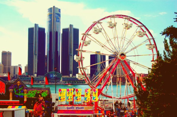 Carnival rides in Detroit