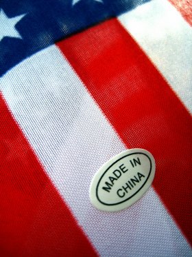 American flag, made in China
