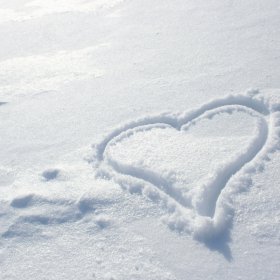 Heart in the snow
