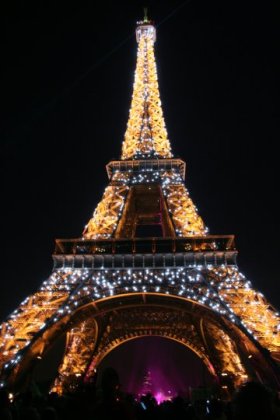 The Eiffel Tower lit for Bastille Day