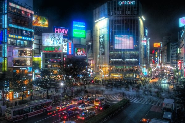Shibuya, Tokyo, by night