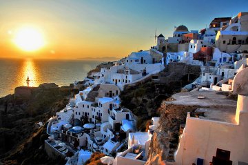 Sunset over the Aegean Sea, Santorini