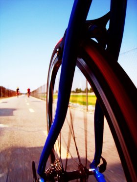 Cycling to the beach