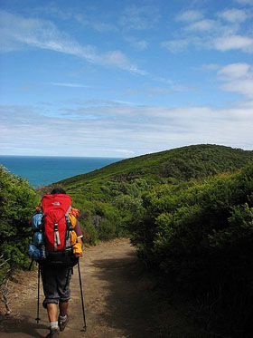 Hiking on the coast