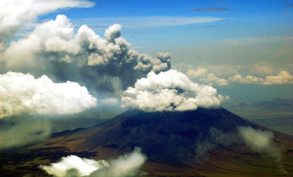 Volcano erupting in Tanzania