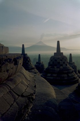 Mt. Merapi and Borobudur