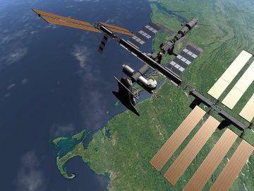 Simulated view of the International Space Station