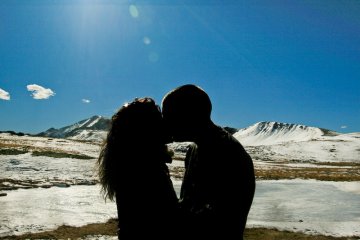 Kissing on Independence Pass, Colorado