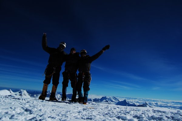 At the summit of Huascaran, Peru