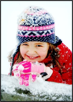 Kids in the snowy park