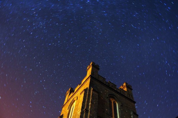 Stars above a Scottish church