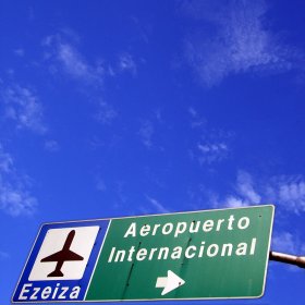Ezeiza Airport highway sign