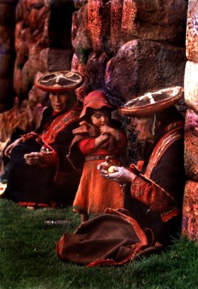 Family at Saqsawaman, Peru