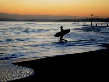 Sunset surf in England