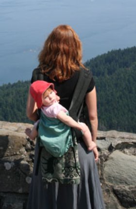 With baby